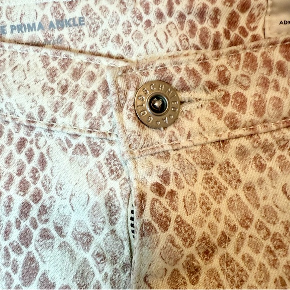 Adriano Goldschmied Leopard Print Prima Ankle Jeans Cream Size 30 - Picture 5 of 12